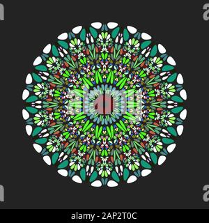 Runde kreisförmige Kies Muster Mandala-abstrakten geometrischen Ornamenten verzierten Vektor Kunst aus Steinen Stock Vektor