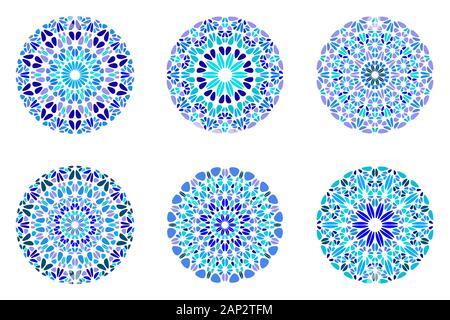 Bunte geometrische Stein Mandala logo-abstrakten Rundschreiben Vektor Elemente aus Kies Steine Stock Vektor