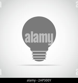 Lampensymbol in flacher Ausführung. Grau Glühlampe isoliert auf hellen Hintergrund. Vector Illustration. Stock Vektor