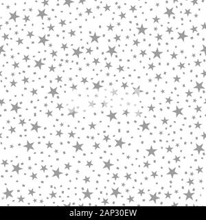 Zusammenfassung nahtlose Muster mit Sternen. Vector Illustration. Graue Sterne nahtlose Muster. Stock Vektor