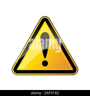 Achtung Gefahr unterzeichnen. Vector Illustration. Warndreieck mit Ausrufezeichen. Stock Vektor