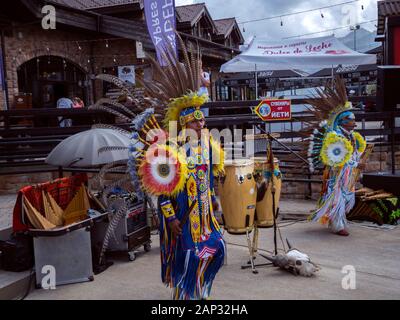 Konzert ecuadorianischen Indianer Krasnaja Poljana Sotschi 09/01/2018 Stockfoto