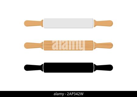 Rolling Pin Icon Set einfaches Design. Vector EPS 10. Stock Vektor