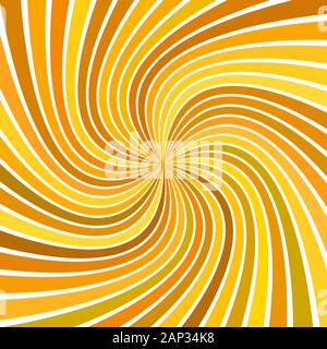 Orange hypnotisch abstrakte gestreifte Spirale Hintergrund Design - Vector Illustration mit wirbelnden Strahlen Stock Vektor