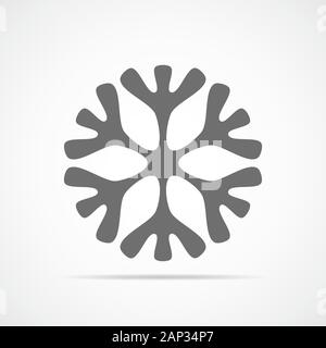 Schneeflocken-symbol. Grau Schneeflocke isoliert auf hellen Hintergrund. Vector Illustration. Einfache Schneeflocke Zeichen isoliert. Stock Vektor