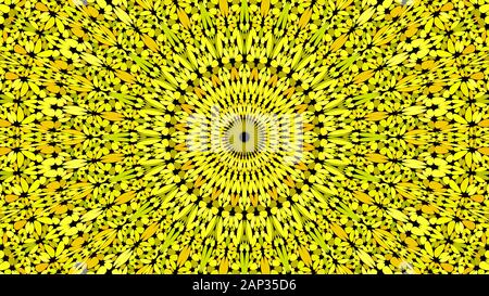 Gelbe Blumen verzierten Mandala Muster Hintergrund design-abstrakten geometrischen Vektor ornament wallpaper Abbildung Stock Vektor