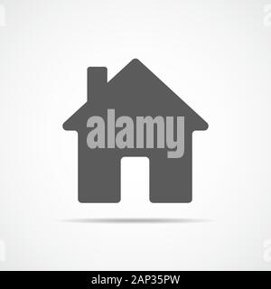 Symbol House in flacher Ausführung. Vector Illustration. Black House, im hellen Hintergrund isoliert. Stock Vektor