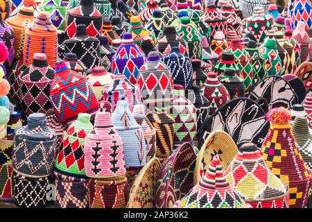 Nahaufnahme von Strickwaren in Medina Marrakesch Stockfoto