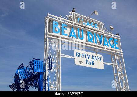 Strand, Nizza, Cote d'Azur, französische Riviera, Frankreich, Mittelmeer, Provence, Europa Stockfoto
