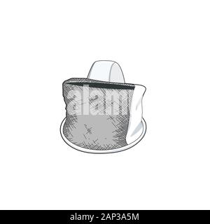 Imker uniform. Honey Bee Farm Equipment. Kopf Schutz für Imker. Vector Illustration Stock Vektor