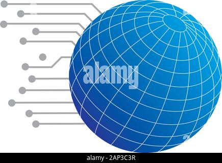 Schaltung und Globus, Vektorgrafik Designelement Stock Vektor