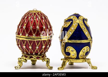 Russische Souvenir, Schatulle Kopie von Faberge Ei Stockfoto