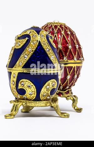 Russische Souvenir, Schatulle Kopie von Faberge Ei Stockfoto