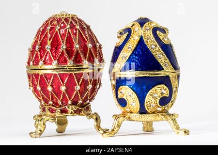 Russische Souvenir, Schatulle Kopie von Faberge Ei Stockfoto