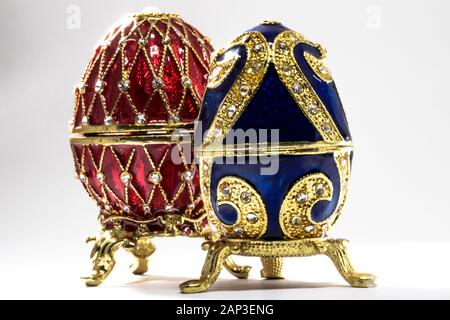 Russische Souvenir, Schatulle Kopie von Faberge Ei Stockfoto