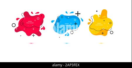 Moderner Satz abstrakter Banner. Vorlage für Web- oder Druckdesign. Vector Bright Vorlagenbanner. Stock Vektor