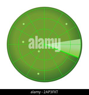 Radar-Symbol. Vector Illustration isoliert auf weißem Hintergrund Stock Vektor
