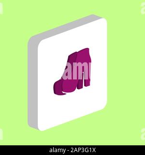 Frau Stiefel einfachen Vektor icon. Abbildung: Symbol Design Template für web mobile UI-Element. Perfekte Farbe isometrische Piktogramm auf 3d-weißes Quadrat Stock Vektor