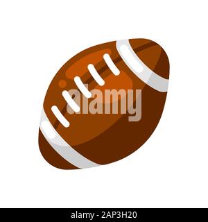 Symbol von Braun rugby ball im flachen Stil. Stock Vektor