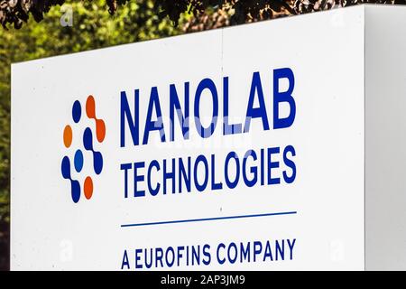 Okt 9, 2019 Milpitas/CA/USA - Nanolab Technologies Hauptsitz im Silicon Valley; Nanolab Technologies Inc., ein Service Lab für die Silicon Valley Stockfoto