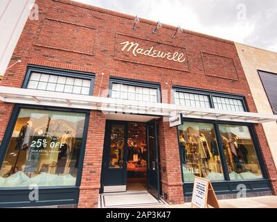 Dez 5, 2019 in Palo Alto/CA/USA - Madewell store in Stanford Shopping Center; Madewell Stores sind Teil von J. Crew Group, Inc., eine US-amerikanische multi-Marke Stockfoto