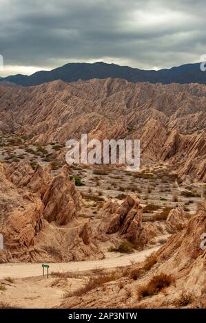 Die Quebrada de Las Flechas auf der Ruta 40, Angastaco, Argentinien Stockfoto