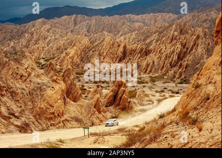 Die Quebrada de Las Flechas auf der Ruta 40, Angastaco, Argentinien Stockfoto