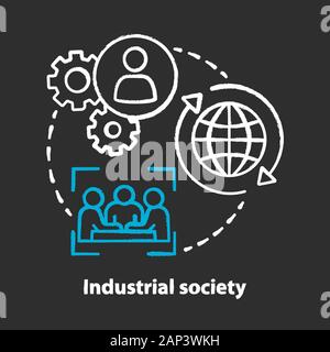 Industrielle Gesellschaft chalk Konzept Symbol. Die massenproduktion Technologie Idee. Die Industrialisierung. Die Urbanisierung, die technologische Innovation. Modernisierung Stock Vektor