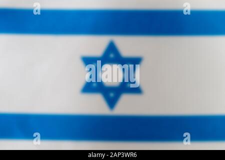 Israelische Flagge verschwischt. Textur oder Hintergrund. Kopierbereich Stockfoto