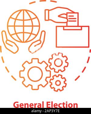 Allgemeine Wahl Konzept Symbol. Wahlen Idee dünne Linie Abbildung. Abstimmung, Wahl von der politischen Kandidaten, Parteien. Referendum, Public Choice, Stock Vektor