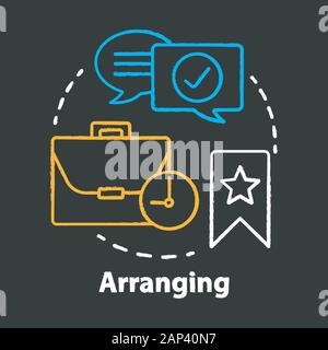 Anordnen von Chalk Konzept Symbol. Business Meeting, Termin Planung Idee. Corporate Event Management. Büro, job Performance. Vektor isoliert c Stock Vektor