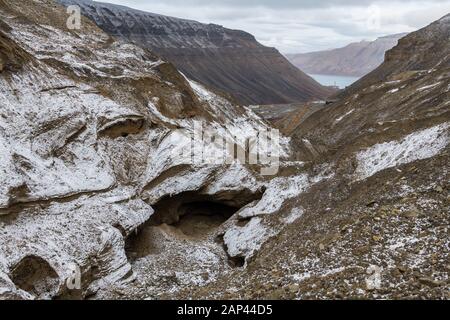 Enorme Permafrostbildung in der Arktis Stockfoto