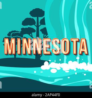 Minnesota vintage 3d Vektor Schriftzug. Retro bold Font, Schrift. Pop Art stilisierten Text. Old School Style Buchstaben. 90 s, 80 s Poster, Banner, T-shirt Ty Stock Vektor