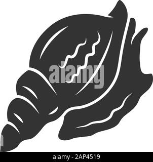 Triton glyph Icon. Große Muschel mit Spirale Shell. Tropische seashell. Unterwasser Einwohner. Aquatische Weichtiere. Marine Kreatur. Silhouette Symbol. Neg Stock Vektor