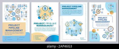 Projekt Pipeline Management Broschüre Vorlage, Layout. Flyer, Broschüre, Prospekt print Design mit linearen Abbildungen. Business Development. Vektor Pag Stock Vektor