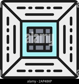 Klimaanlage Filter, zentrale Klimaanlage flache Farblinie Symbol. Stock Vektor