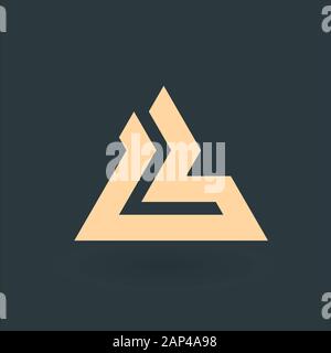 Buchstabe L Logo desugn. Geometrische Dreieck Pfeil Vorlage. Technologie Corporate Identity Konzept. Kreative corporate Vorlage. Vektor illustration Stock Vektor