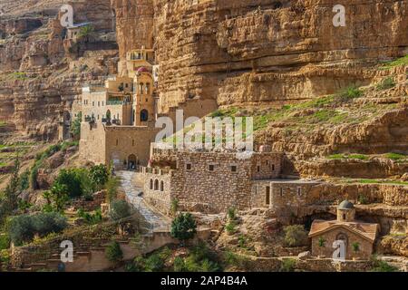 Griechisch-orthodoxen Kloster des Heiligen Georg in Wadi Qelt Stockfoto