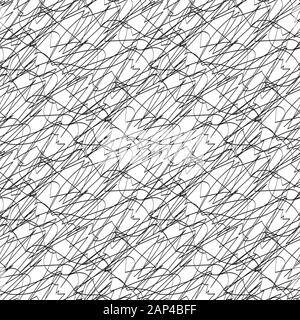 Textur mit parallelen Linien nahtlos in verschiedenen Längen und Dicken, abstrakte geometrische Muster. Schwarze und weiße Vector Illustration, Design Stock Vektor