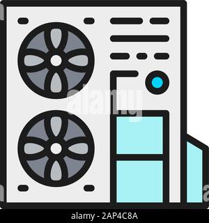 Vector Multi-Split-System, Klimaanlage flache Farblinie Symbol. Stock Vektor