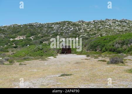 Der Cape Point National Park, umfasst das Kap der Guten Hoffnung und die Aussicht sowie historische Lichthäuser und Paviane!!!!Most South West Point in Afrika. Stockfoto