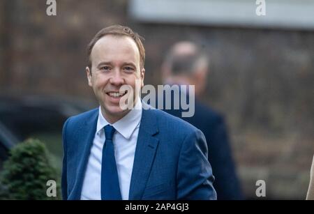 London, Großbritannien. 21 Jan, 2020. Matt Hancock Gesundheit Sekretärin kommt an einer Kabinettssitzung am 10 Downing Street, London Quelle: Ian Davidson/Alamy leben Nachrichten Stockfoto