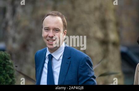 London, Großbritannien. 21 Jan, 2020. Matt Hancock Gesundheit Sekretärin kommt an einer Kabinettssitzung am 10 Downing Street, London Quelle: Ian Davidson/Alamy leben Nachrichten Stockfoto