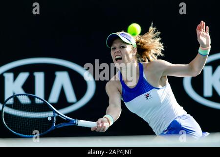 Melbourne, Australien. 21 Jan, 2020. Tennis: Grand Slam Australian Open. Meine Damen, Singles, Runde 1, Siegemund (Deutschland) - vandeweghe (USA). Laura Siegemund in Aktion. Credit: Frank Molter/dpa/Alamy leben Nachrichten Stockfoto