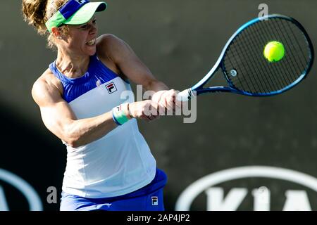 Melbourne, Australien. 21 Jan, 2020. Tennis: Grand Slam Australian Open. Meine Damen, Singles, Runde 1, Siegemund (Deutschland) - vandeweghe (USA). Laura Siegemund in Aktion. Credit: Frank Molter/dpa/Alamy leben Nachrichten Stockfoto