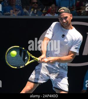 Melbourne, Australien. Januar 2020. Melbourne, Australien. Januar 2020. D2 Adrian Mannarino (FRA) im ersten Spiel Foto Anne Parker International Sports Fotos Ltd/Alamy Live News Stockfoto