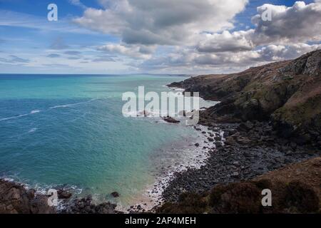 Blick nach Osten von dem Berge Hor in Richtung St Ives an der SW-Küste, Cornwall, England, Großbritannien Stockfoto