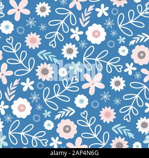 Florale vektor Muster wiederholen. Frühling Vektor warf nahtloses Design. Stock Vektor