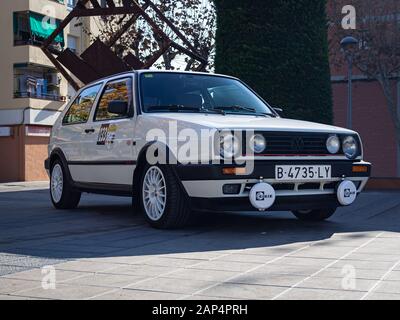 Montmelo, SPANIEN - 30. NOVEMBER 2019: MK2 Volkswagen Golf GTI 3-Türer, zweite Generation Stockfoto