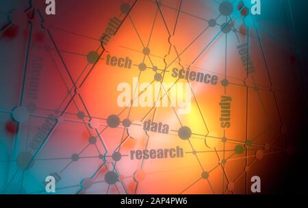 Molekül und Kommunikation Hintergrund. Moderne Broschüre oder Web Banner Design vorlage. Angeschlossene Leitungen mit Punkten. Medizin, Technik, Chemie, überwachungspersonen Stockfoto